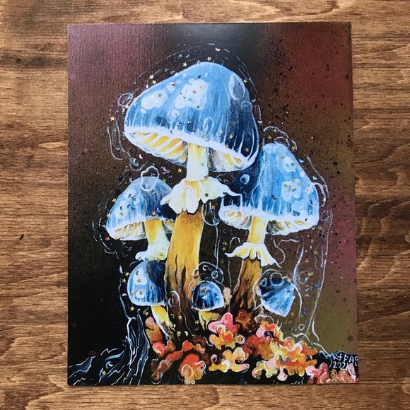 Moon and Star Mushroom Print - Picture 2 of 3